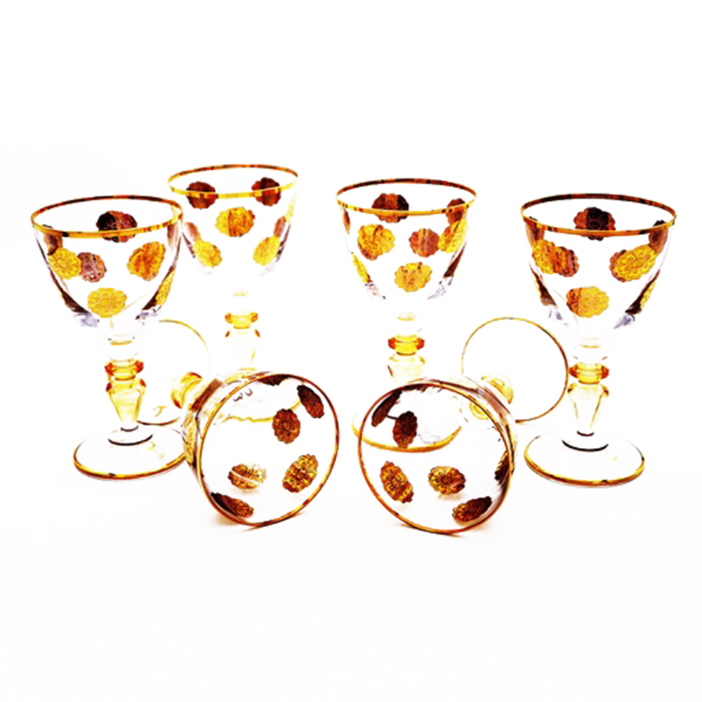 Sophia Juice Amber Gold Glass Set - 6pcs