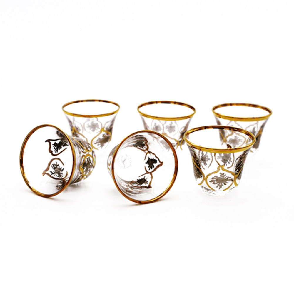 Toscana 2 Platinum Gold Arabic Coffee Set - 6pcs