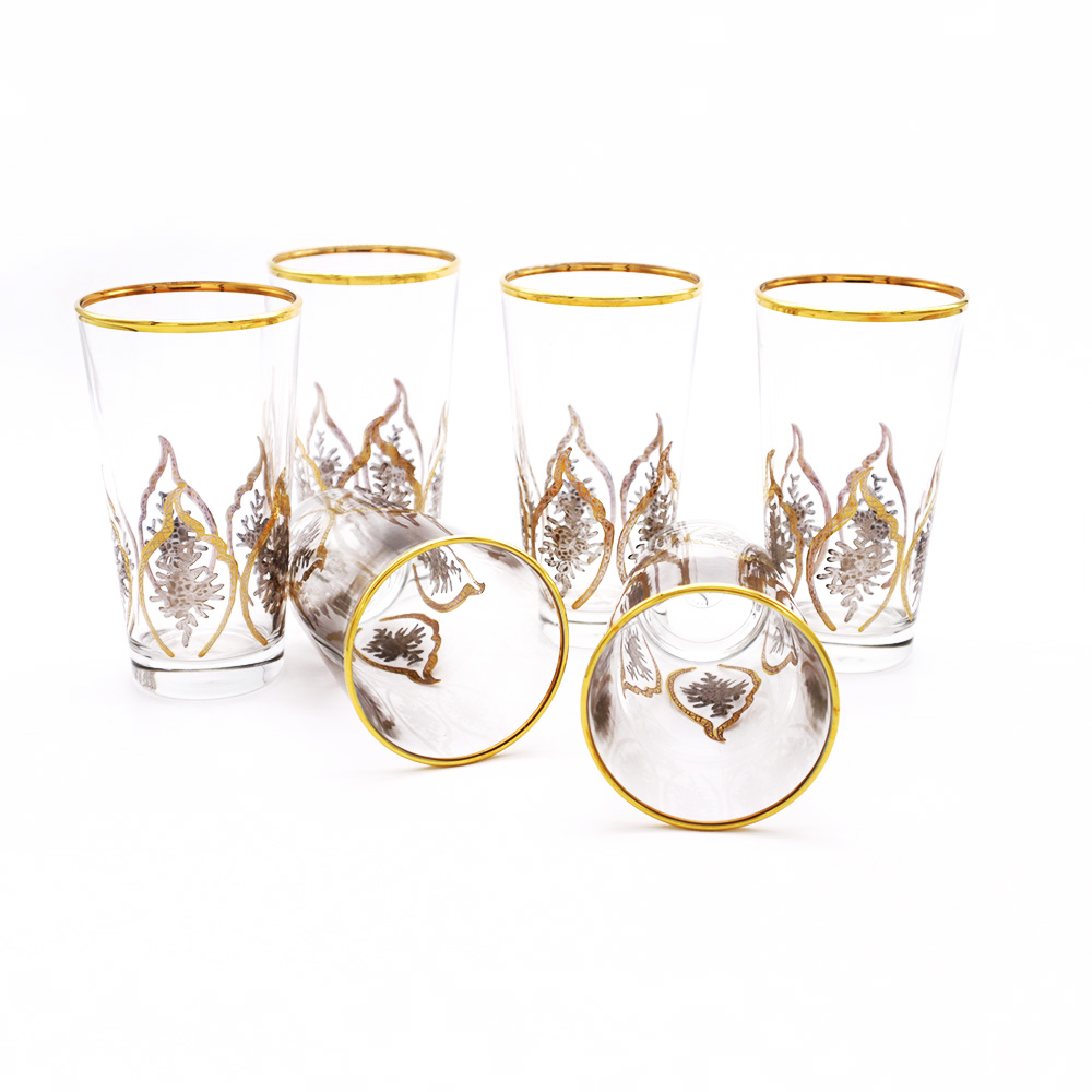Island Platinum Gold Tumbler Glass Set - 6pcs