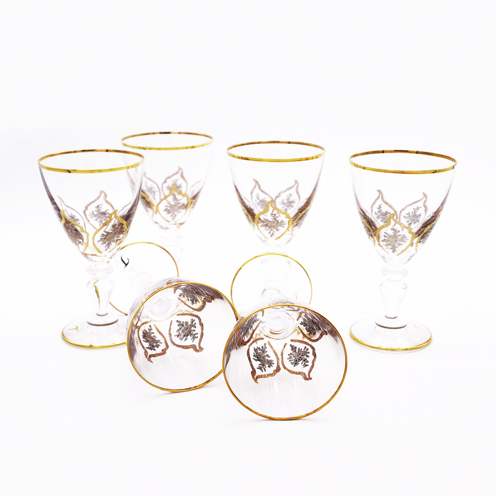 Sophia Juice Platinum Gold Glass Set - 6pcs