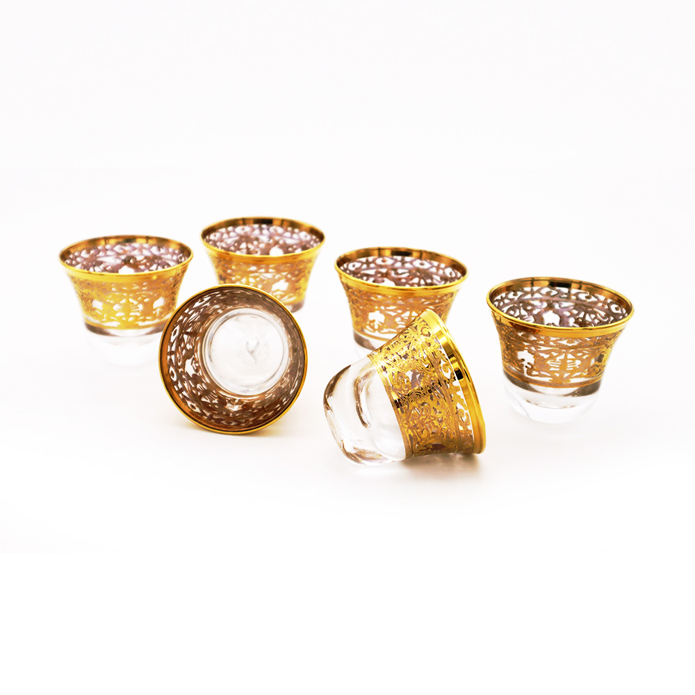 Toscana 2 Gold Arabic Coffee Set - 6pcs