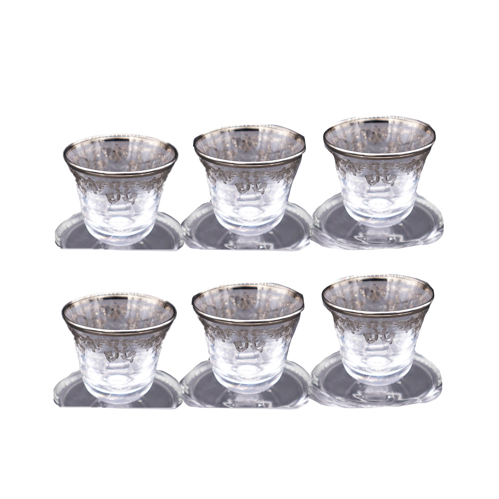 Toscana 2 Platinum Arabic Coffee Cup Set - 6pcs