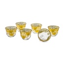 Gold Glass Coffee Cup Set - 6pcs