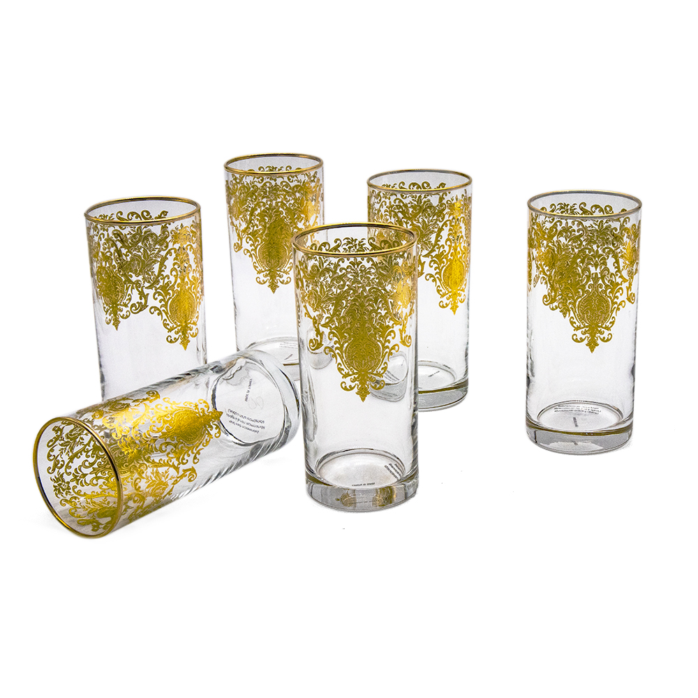 Gold Tumbler Glass Set - 6pcs