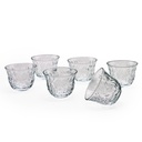 Glass Coffee Cup Set with Leaves Pattern - 12pcs