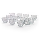 Frosted Glass Coffee Cup Embossed Lines Set - 6pcs