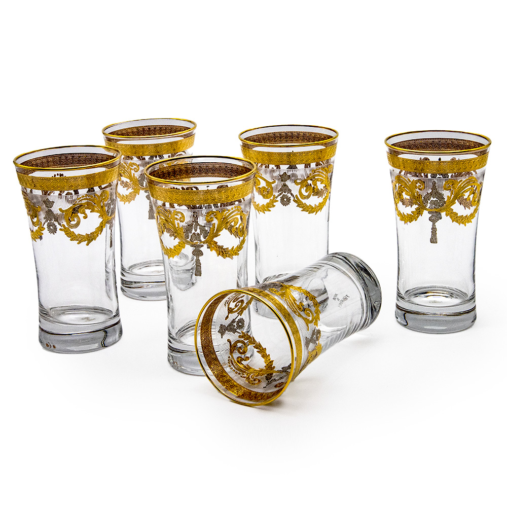 Gold/Platinum Tumbler Glass Set - 6pcs