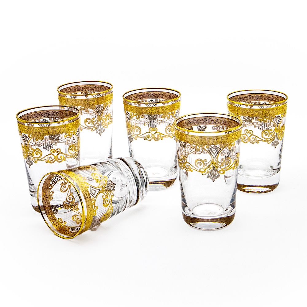 Gold/Platinum Turkish Design Tumbler Set - 6pcs