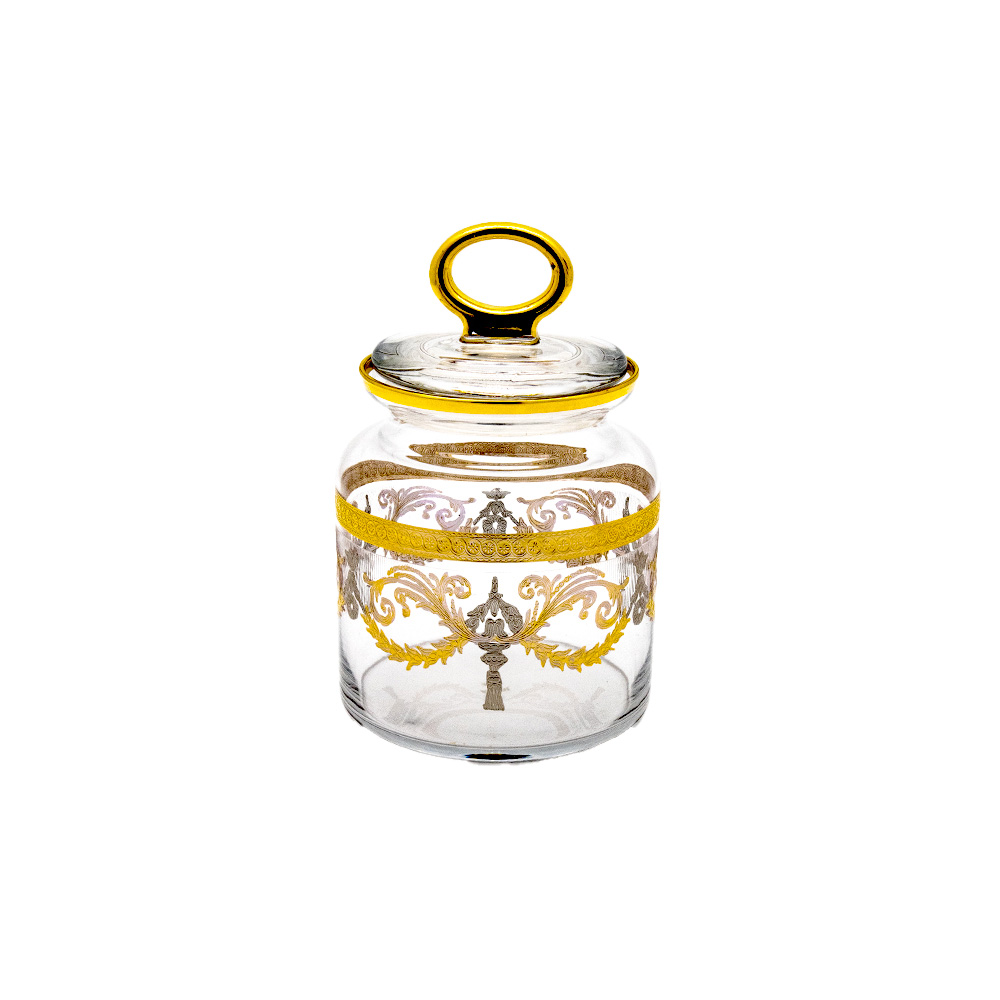 Patterned Candy Jar - Gold/Platinum