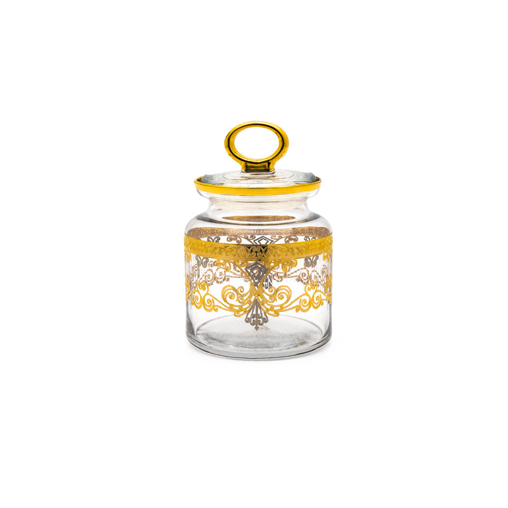 Turkish Pattern Candy Jar - Gold/Platinum