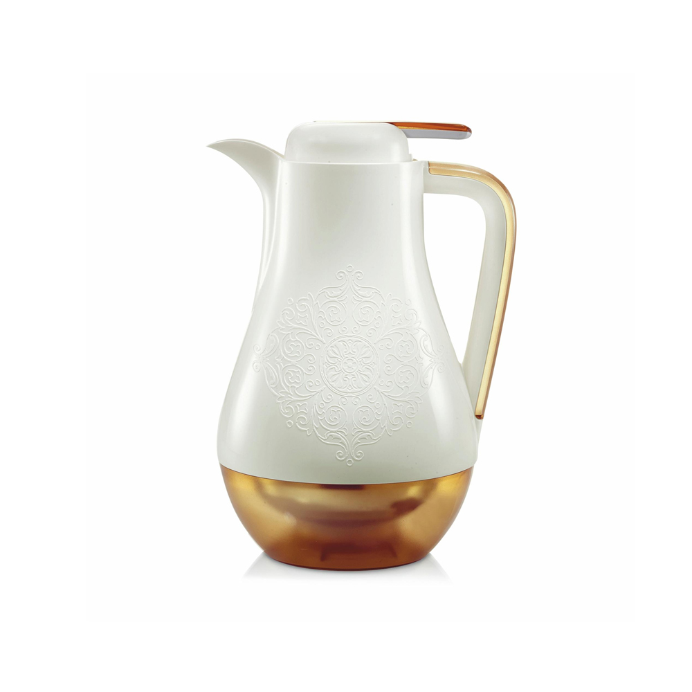 دلة القهوة اربسك - 1 لتر - ابيض عسلي