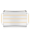 Gold Lines Rectangular Serving Steel Tray