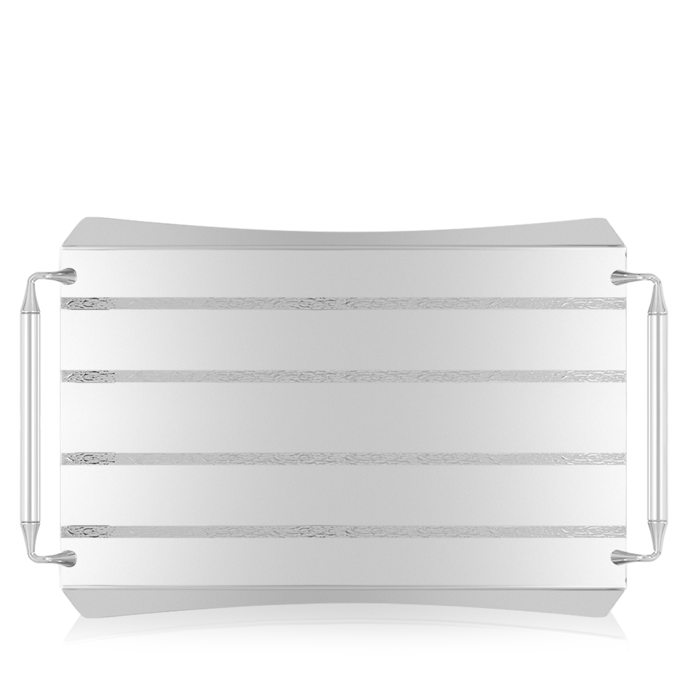 Lines Inox Rectangular Serving Steel Tray