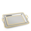 Lady 3 Lines Rectangular Tray - Gold