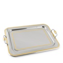 Patrizia Lines 4 Rectangular Tray - Silver & Gold 