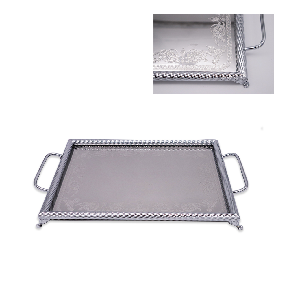 Anphoras Inox 3 Rectangular Tray - Silver