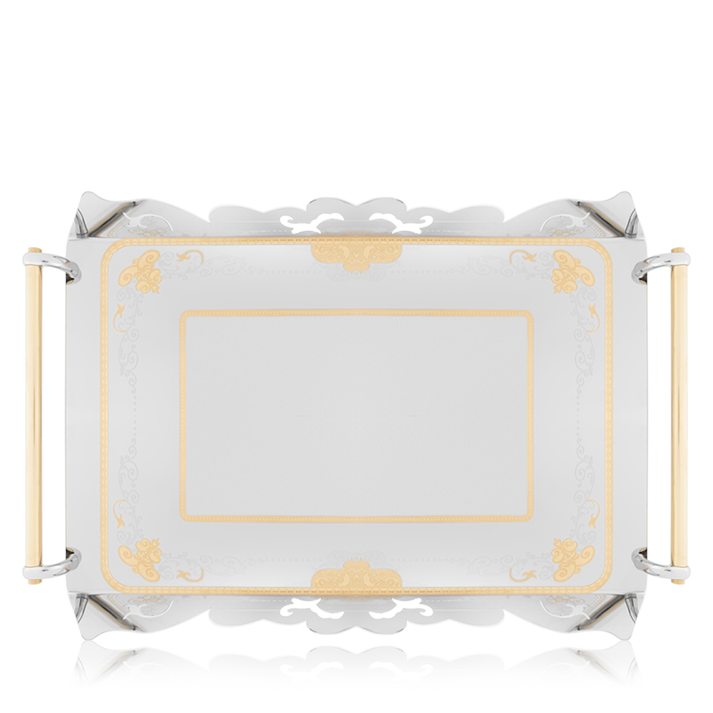 Praga Gold Rectangular Serving Steel Tray