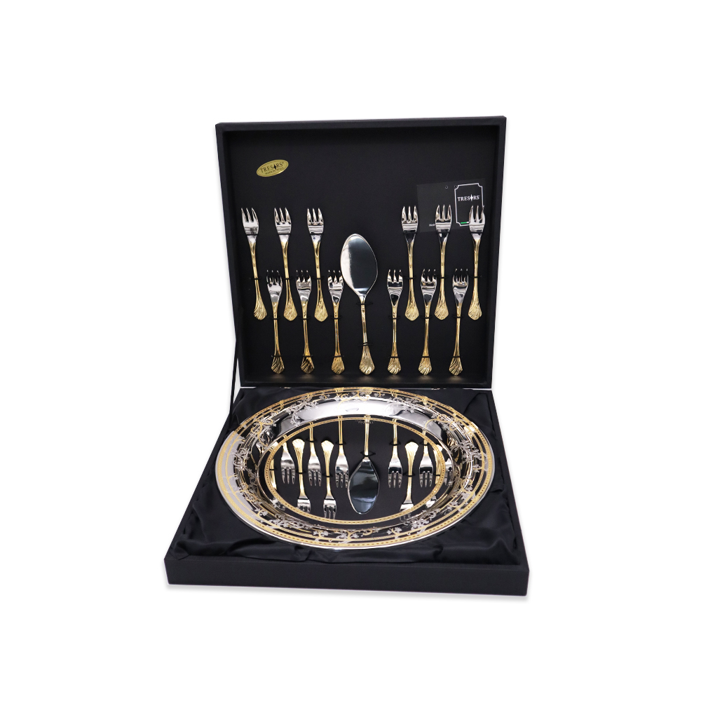 Cairo Gold Cake Serving Set - 14pcs