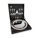 Patrizia Silver with Gold Lines Serving Cake Set - 14pcs