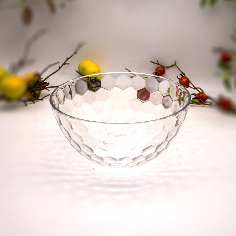 Honey Glass Honeycomb Bowl - 23.5cm