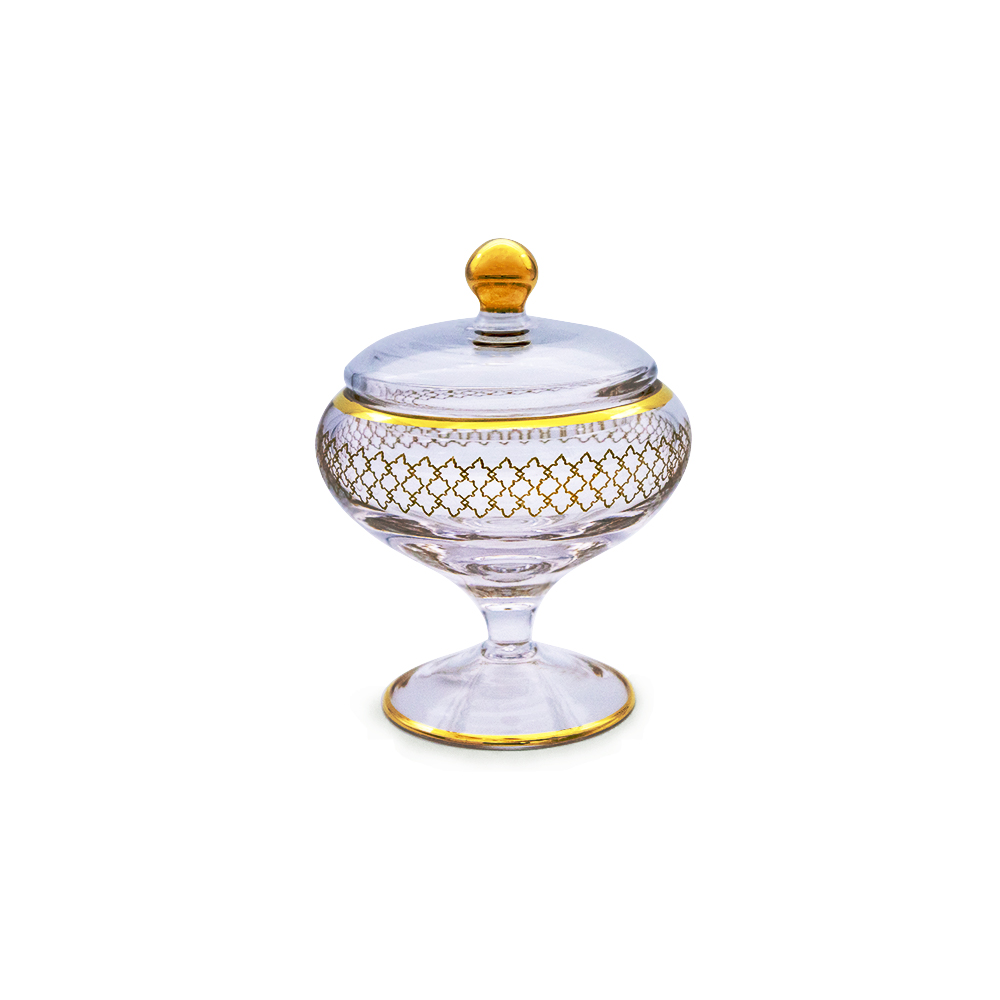 Plex Gold Sugar Bowl with Stand