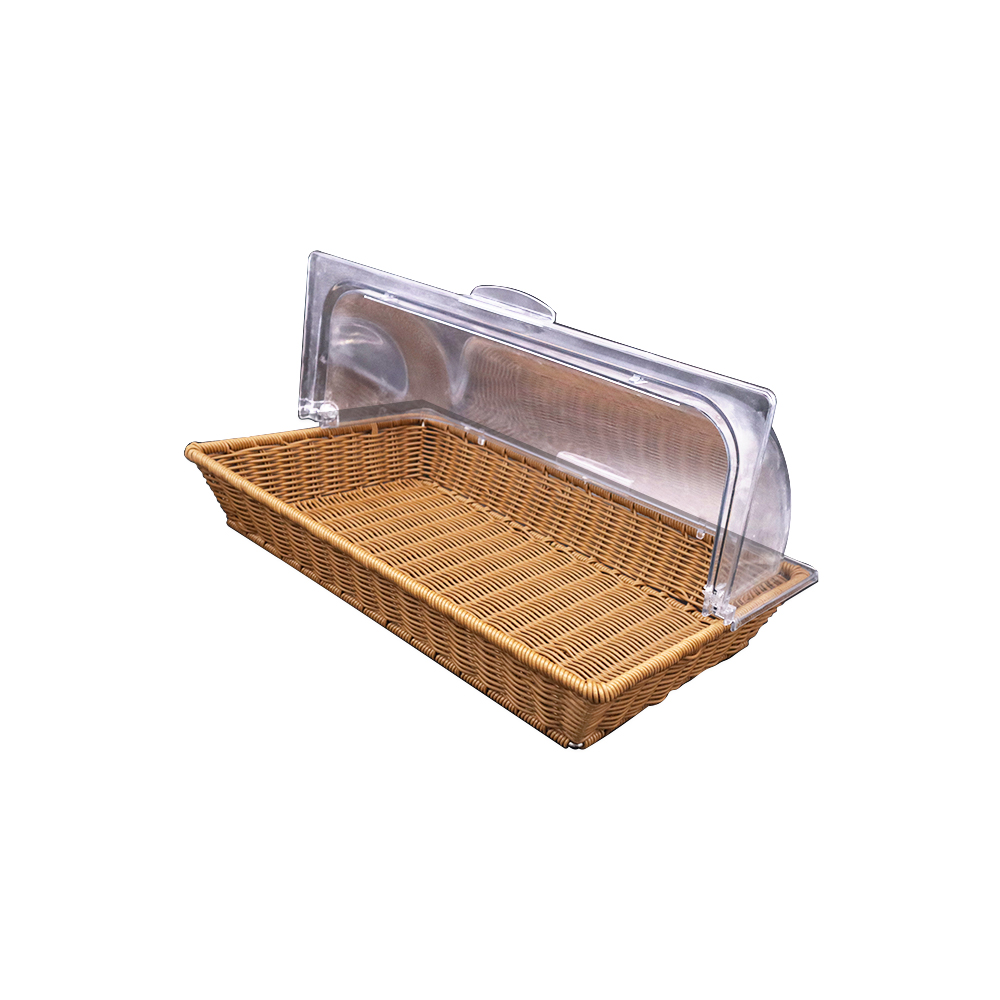 Rattan Basket Set with Cover - Dark Brown 