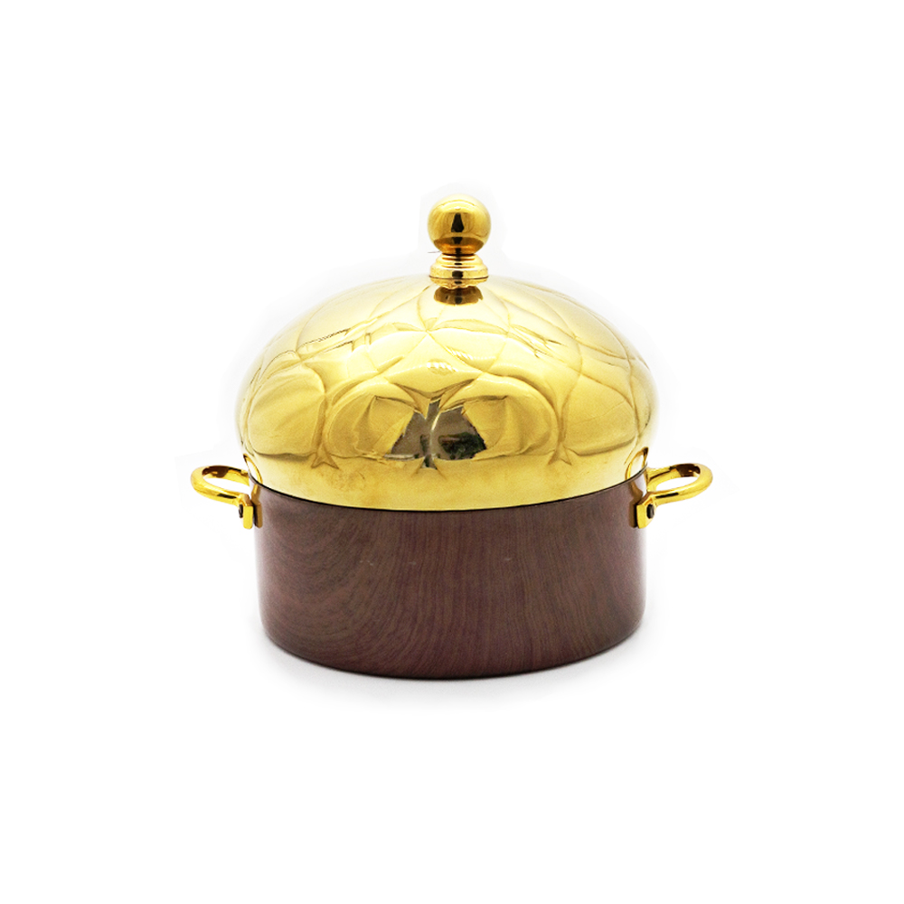 Gold/Brown Stainless Steel Royal Crown Hotpot - 28cm