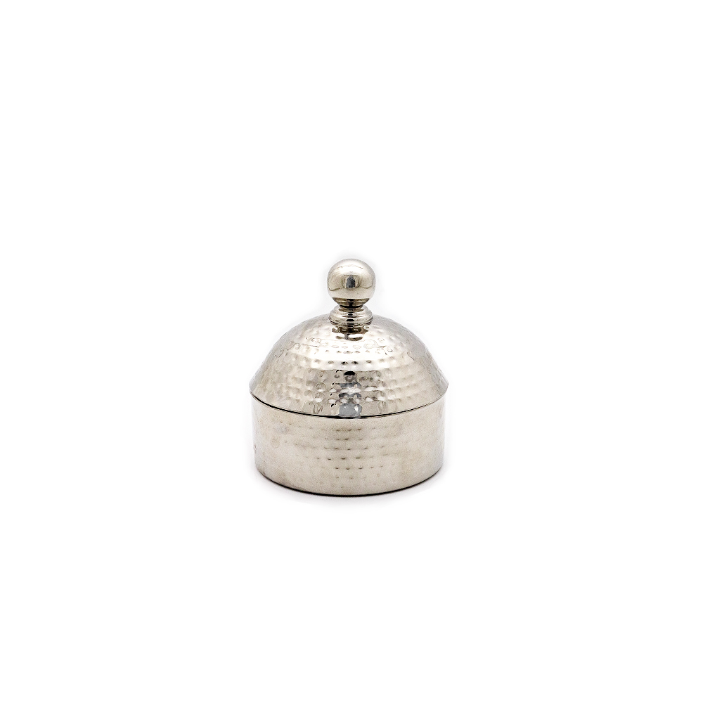 Hammered Conical Hot Pot with Brass Knob & Handle - 15cm