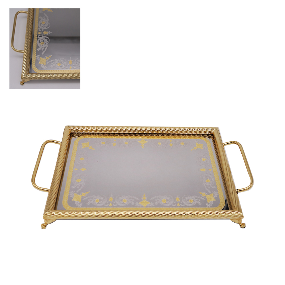 Anphoras Inox 2 Rectangular Tray - Gold