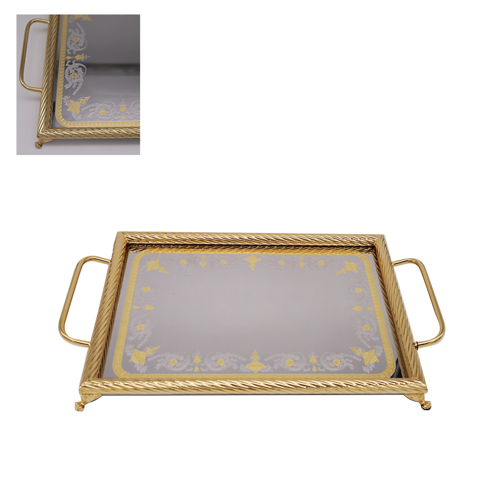 Anphoras Inox 3 Rectangular Tray - Gold