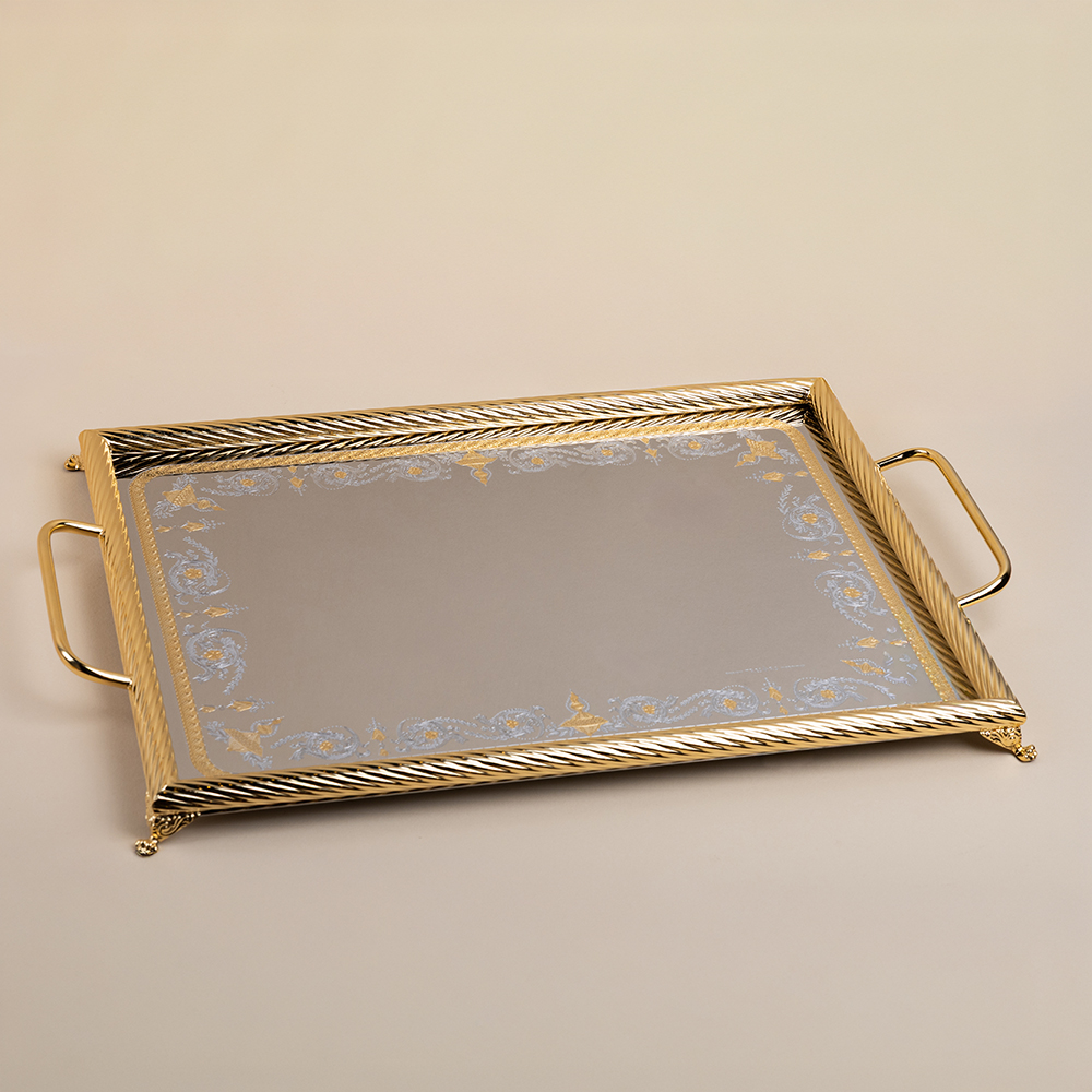 Anphoras Inox 3 Rectangular Tray - Gold