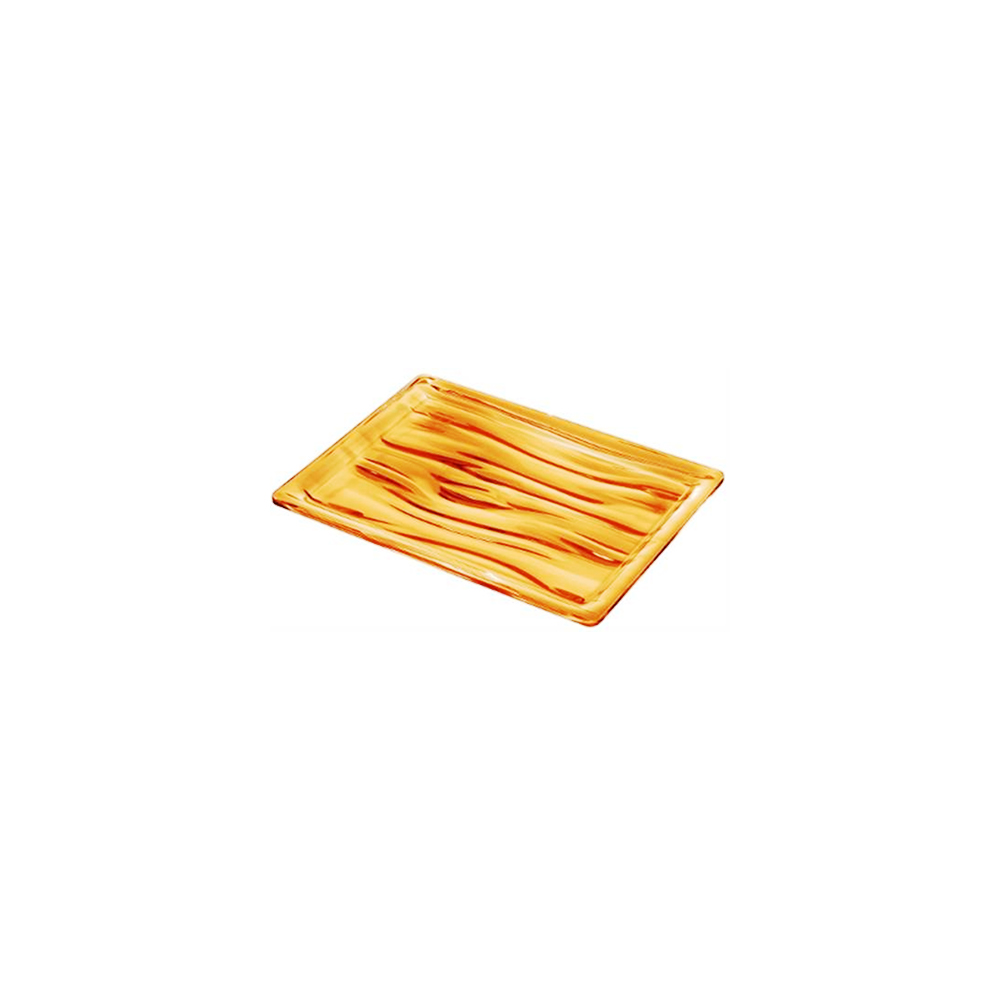 Aqua Small Rectangular Tray - Orange
