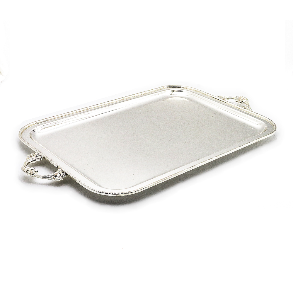 Iron Silver Plated Serving Tray