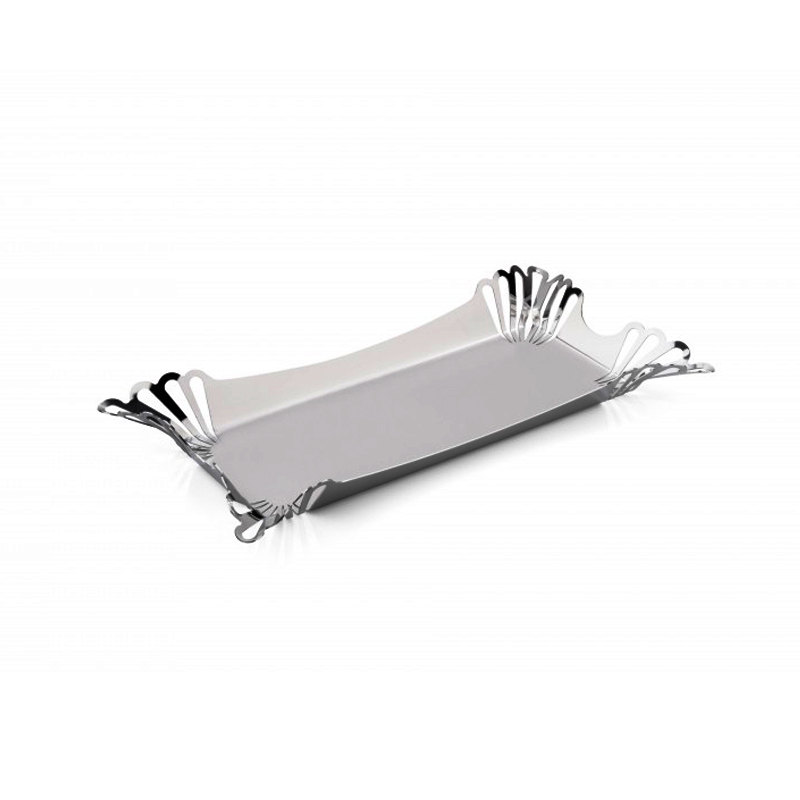 Rectangular Stainless Steel Mirror Tray - 38 x 19 cm