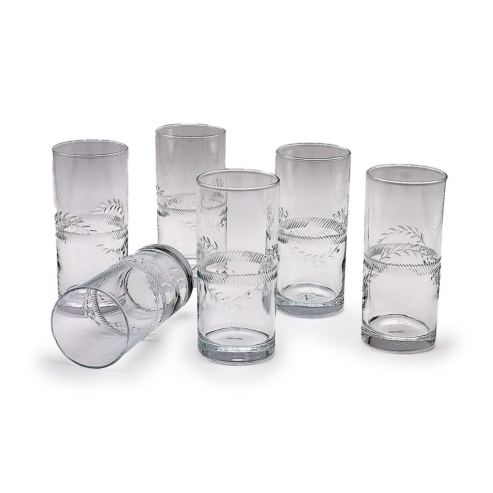 Half Clear Tumbler Glass Set - 6pcs