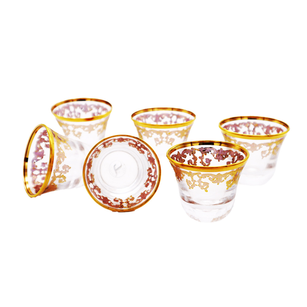 Toscana 2 Gold Arabic Coffee Set - 6pcs
