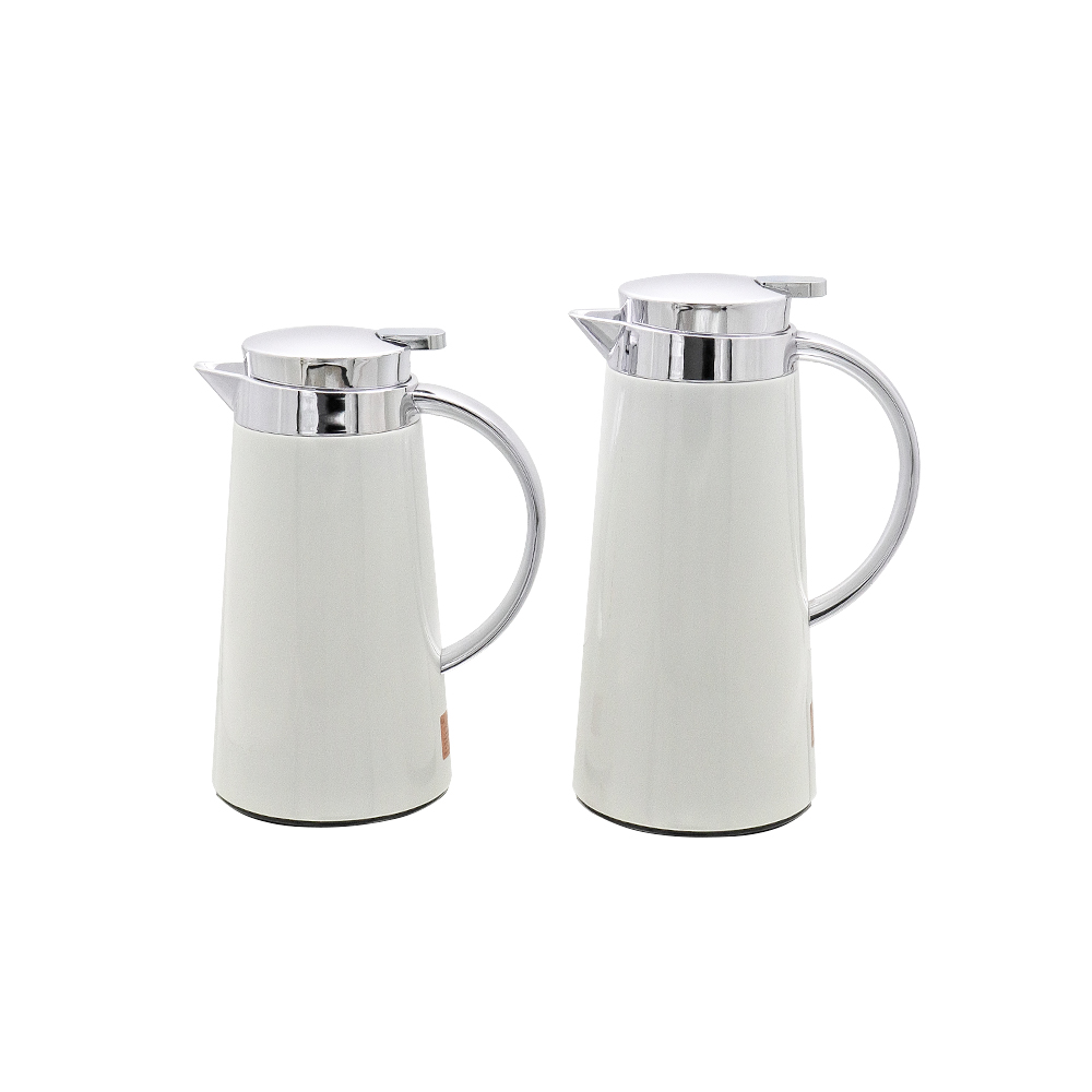 Mayflower Vacuum Flask Set - White/Chrome