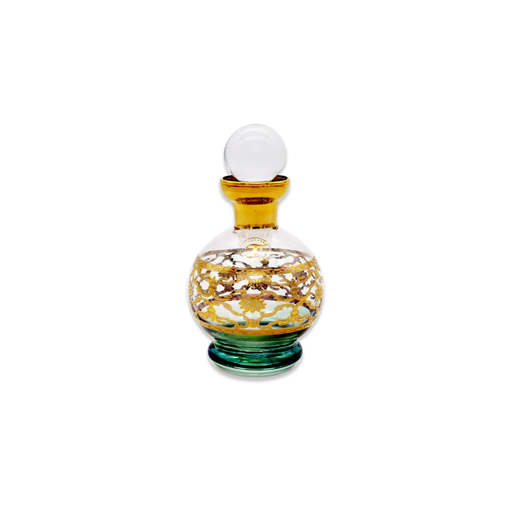 Refillable Perfume Oil Bottle - Green & Gold