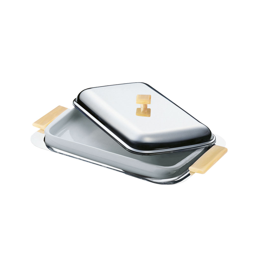 Rectangular Wooden Handles Serving Dish with Lid