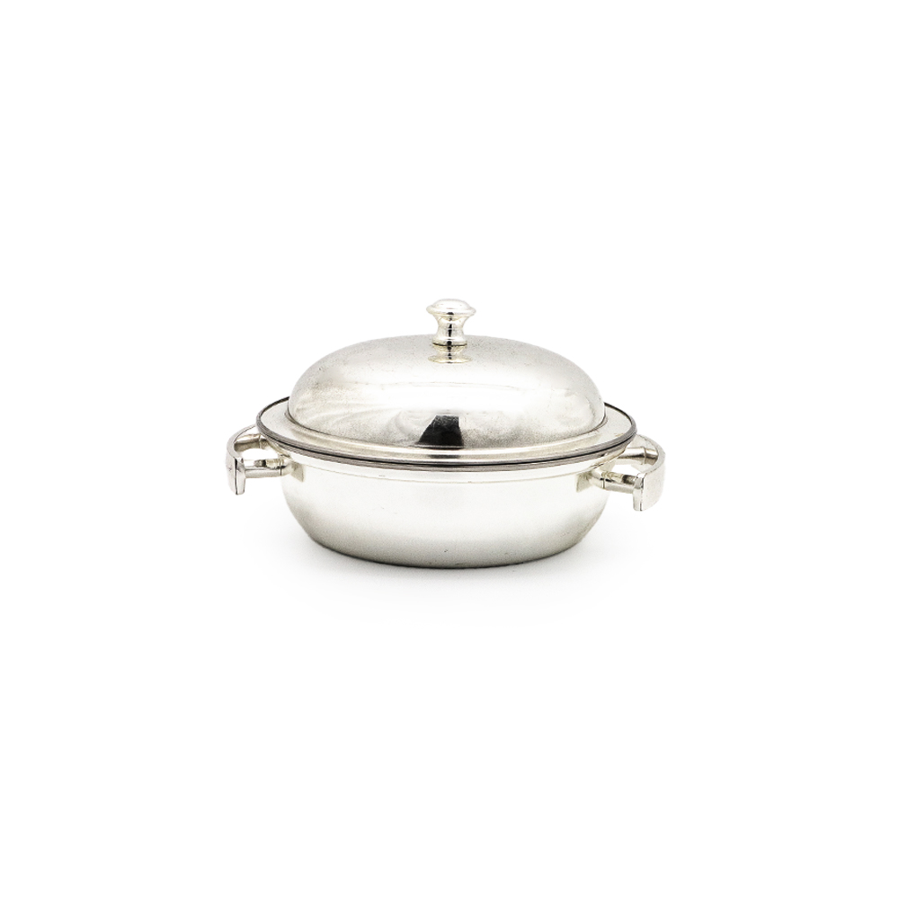 Silver Round Sphere Saucepan W/ Cover