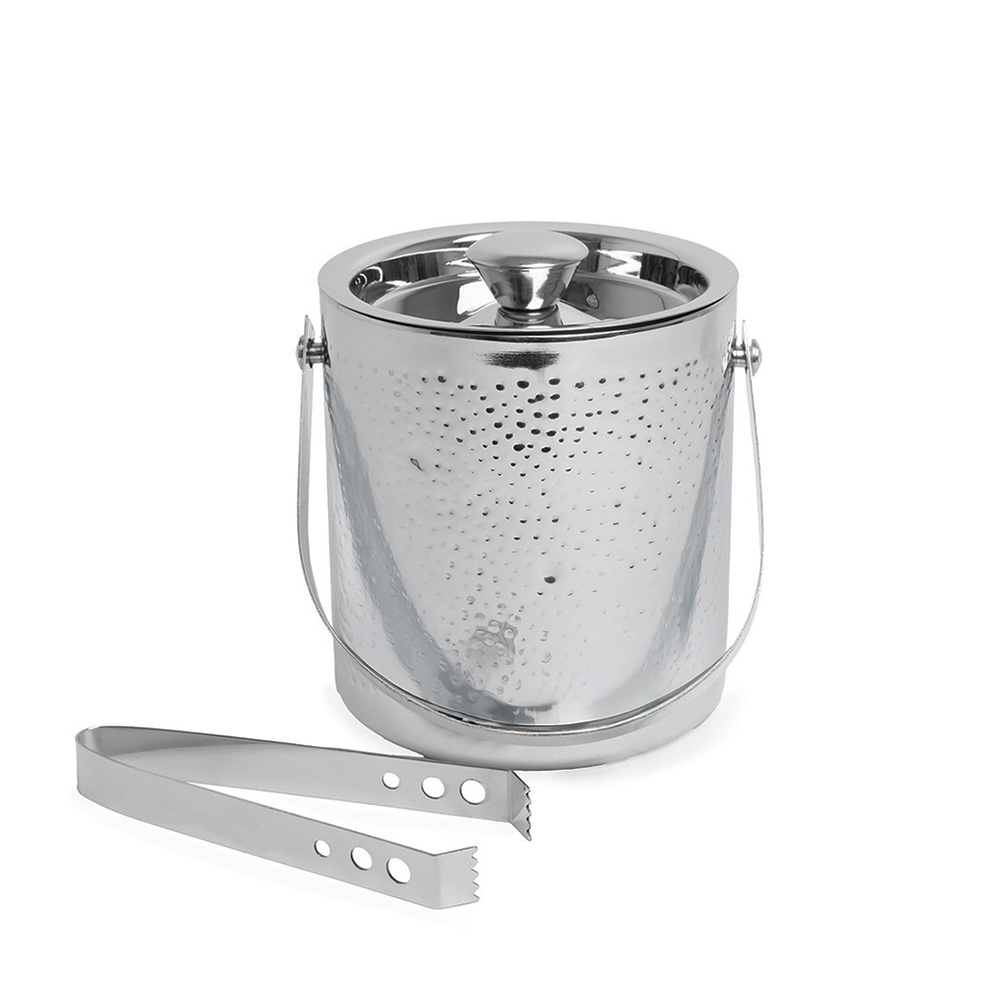 Hammered Ice Bucket with Tong -15cm