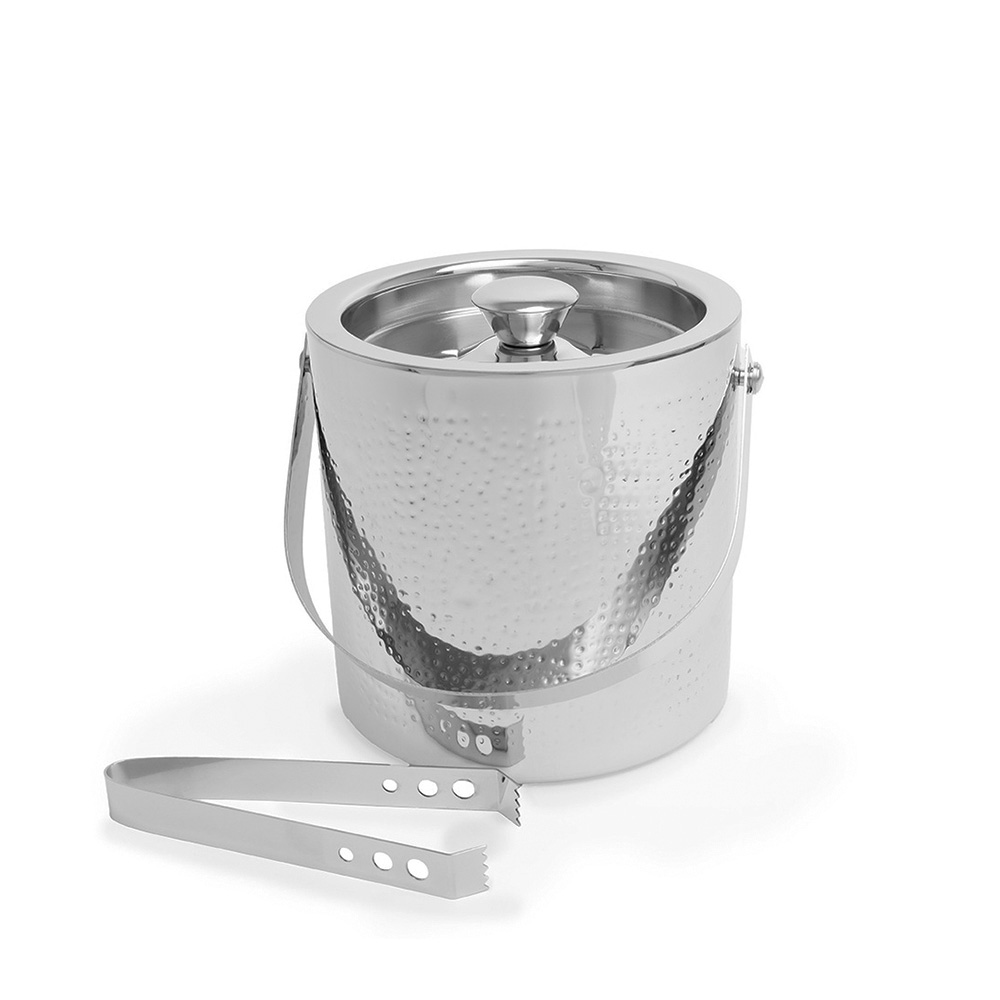 Hammered Ice Bucket With Tong 18cm
