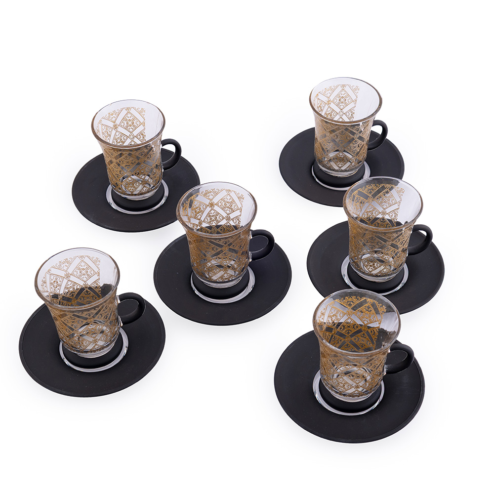 Fence Gold Black Tea Cup Set - 12 pcs