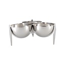 Sava Stainless Steel Triple Snack and Sauce Holder