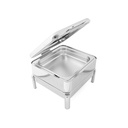 Square Glass Lid 2/3 GN Damping with Stand - 6 Lt