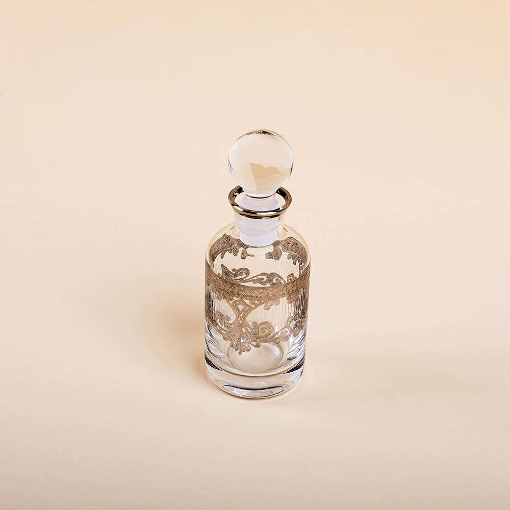 Bronze Detailing Glass Perfume Bottle - Medium