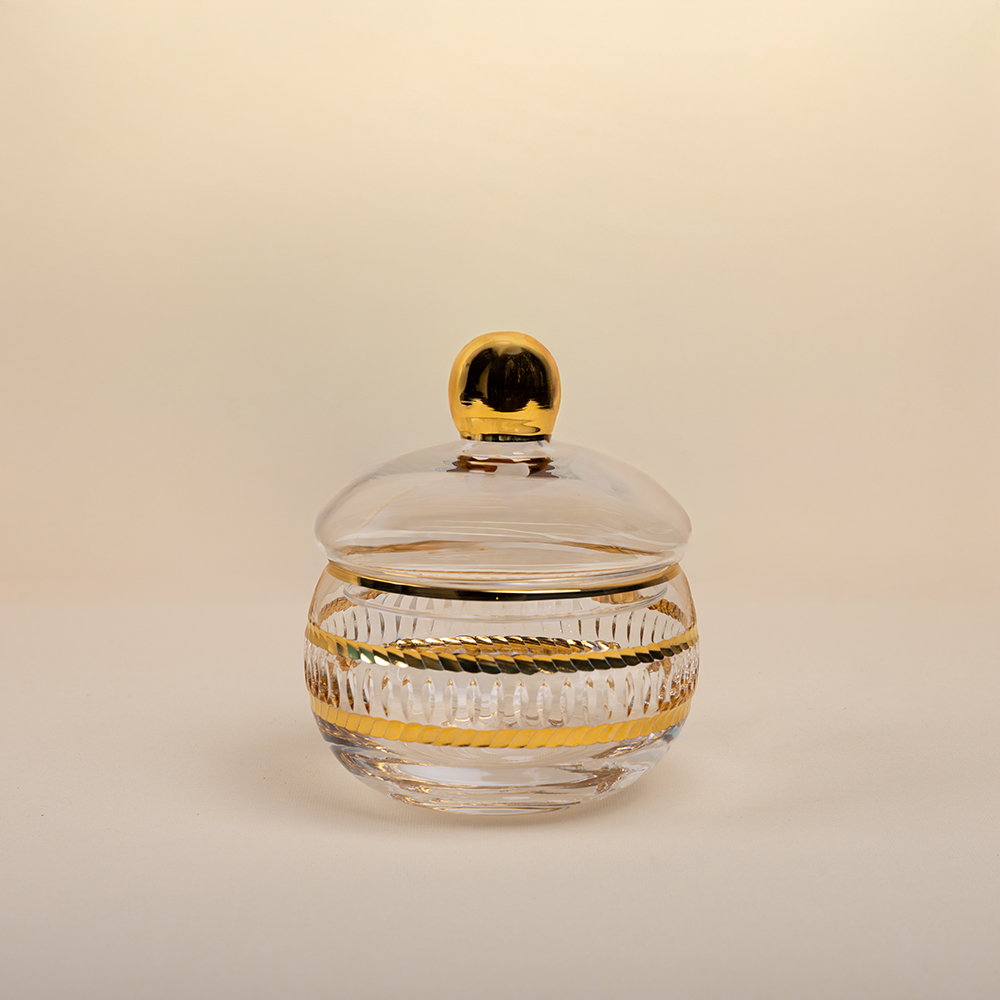 Hand-Made Glass Sugar Bowl