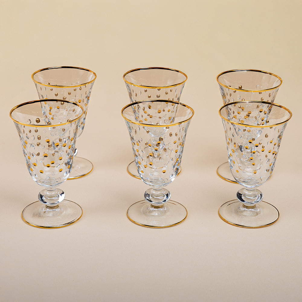 Royal Gold Stemware Glass Set - 6pcs