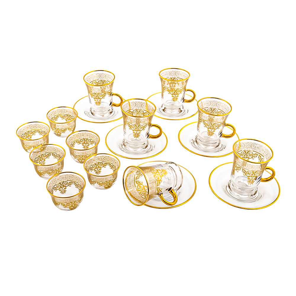 The Gold Versailles Glass Serving Set - 18pcs