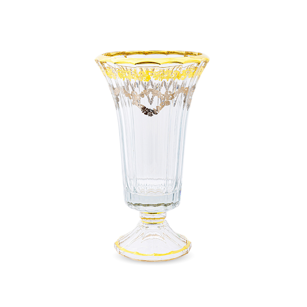 Glass Vase with Gold & Silver Detail